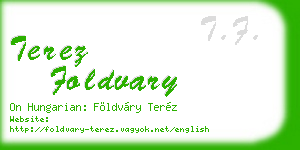 terez foldvary business card