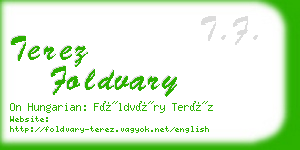 terez foldvary business card
